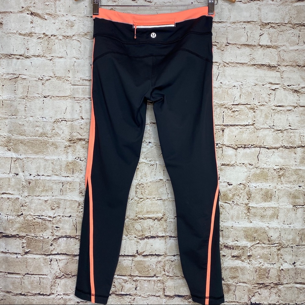 LULULEMON RUN PACE TIGHTS BLACK CORAL